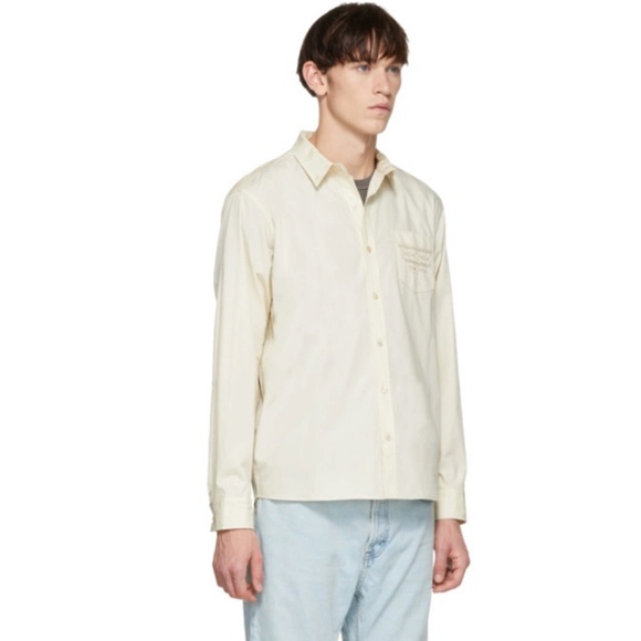 333. BIANCA CHANDON Men's Western Style Button Down Cream Shirt $225 NWT S - Picture 1 of 6